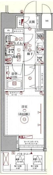 LE-LION西日暮里(1K/8階)の間取り写真