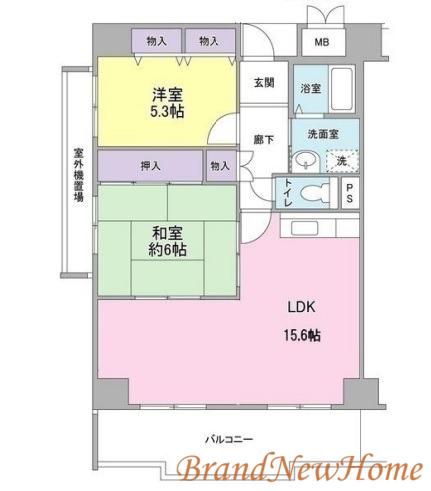 ポルト堺I(2LDK/1階)の間取り写真
