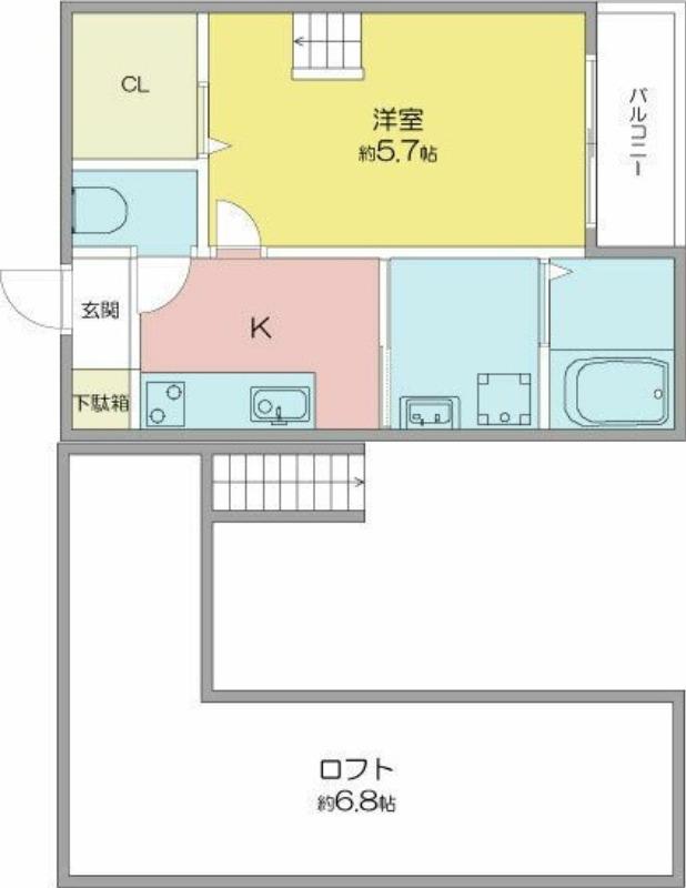 SUNLITGARDEN(1K/1階)の間取り写真