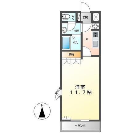 オータムウィンズ(1K/2階)の間取り写真