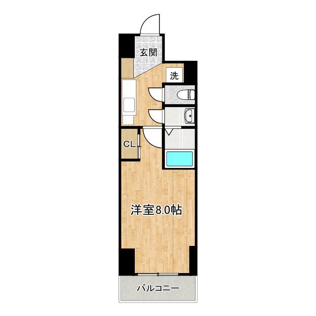 MFPRコート日本橋イースト(1K/9階)の間取り写真