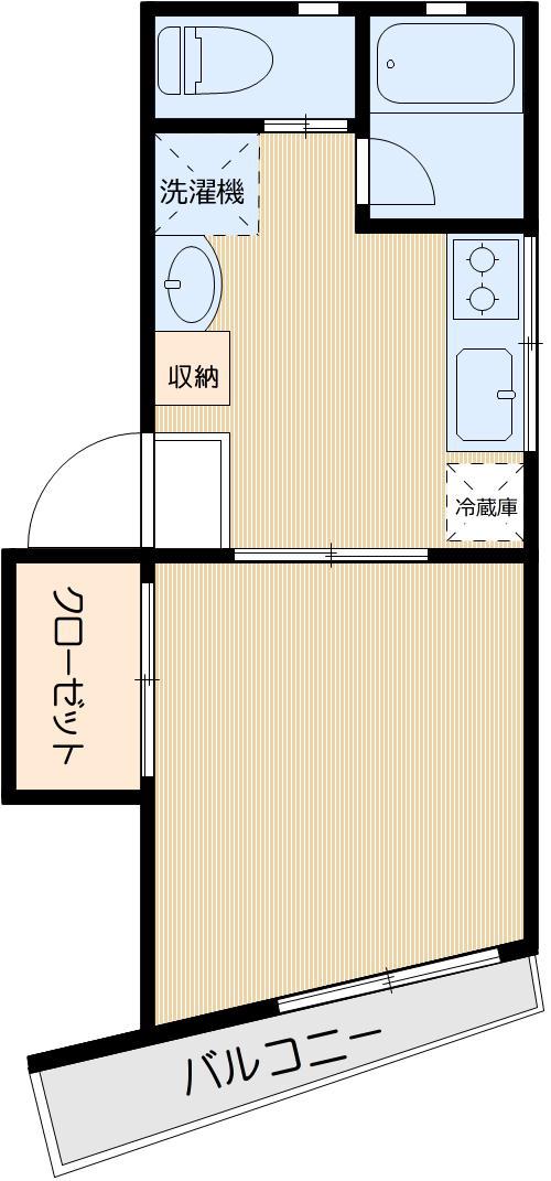 千石ハイツ(1K/2階)の間取り写真