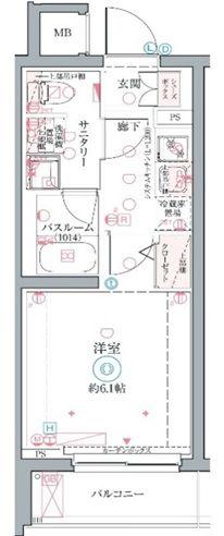 クレヴィスタ井荻(1K/4階)の間取り写真