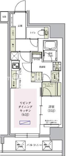 アーバネックス谷町四丁目(1LDK/5階)の間取り写真