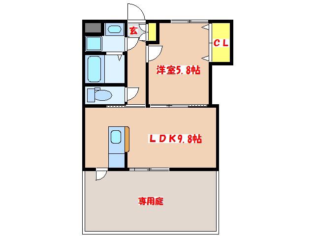 FELICE(1LDK/1階)の間取り写真