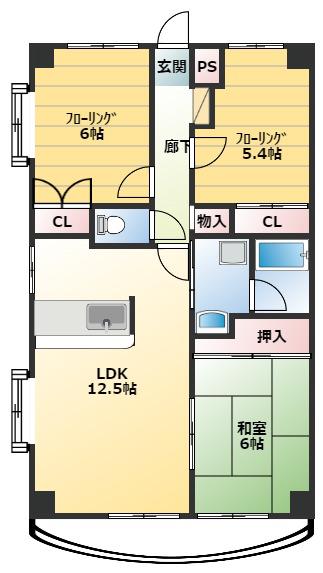 シャルマン5(3LDK/3階)の間取り写真