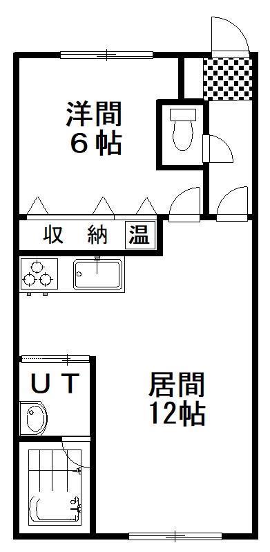 ぐらんどーる川北通(1LDK/1階)の間取り写真