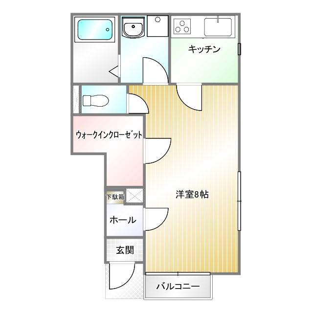 アムールNOHZA(1K/1階)の間取り写真