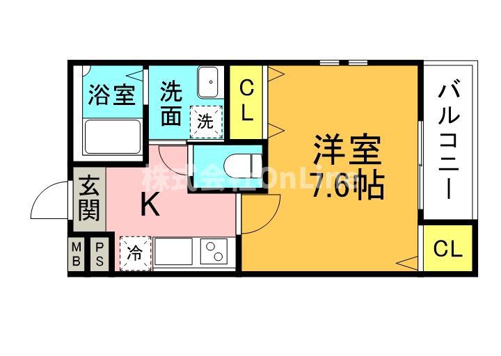 フジパレス城東諏訪ノースII番館(1K/1階)の間取り写真