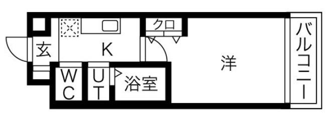 グランカーサ都島(1K/2階)の間取り写真