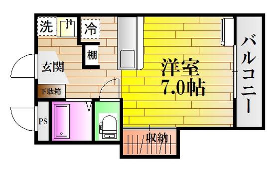 Yビル弐番館(1K/3階)の間取り写真