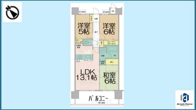 ダイアパレス徳重(3LDK/6階)の間取り写真