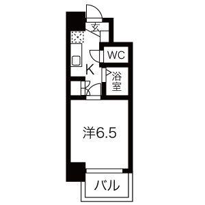 グレイス名駅北(1K/7階)の間取り写真