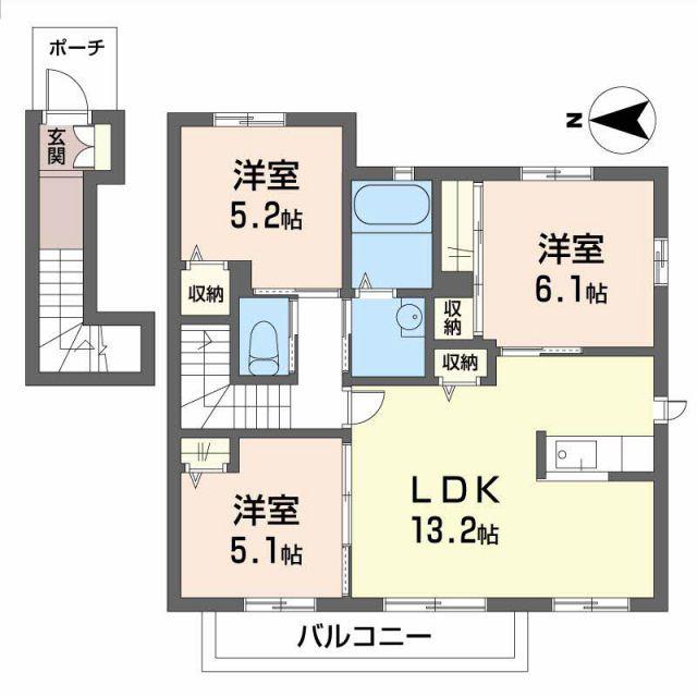 ガーデンハイツ(3LDK/2階)の間取り写真