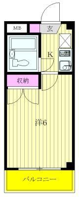 シティパレス上井草(1K/2階)の間取り写真