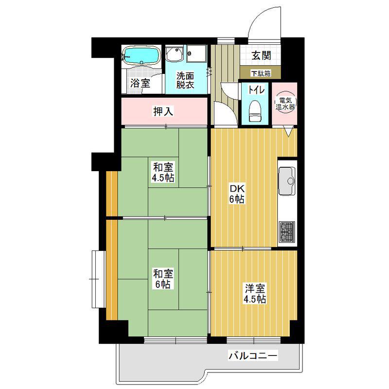 元町アーバンライフ(3DK/8階)の間取り写真
