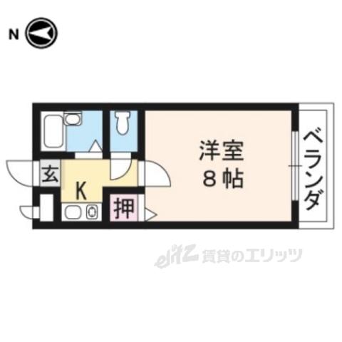 ラナイハイム北花山(1K/3階)の間取り写真