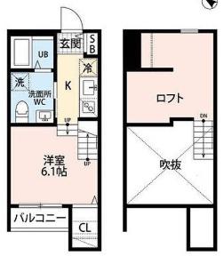 オーガスタIII(1SK/1階)の間取り写真