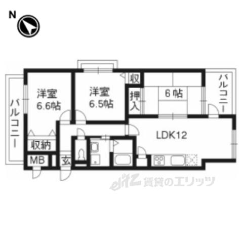 ミューズコート(3LDK/2階)の間取り写真