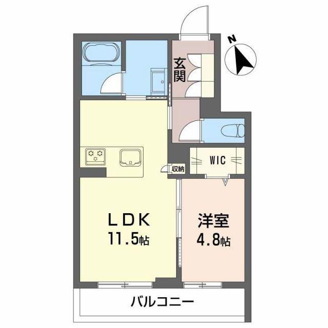 シャーメゾン クオソーレ(1LDK/4階)の間取り写真
