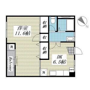 DOMUSマンション(1DK/3階)の間取り写真