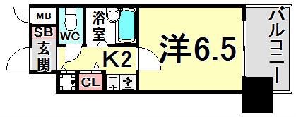 リーガル新神戸(1K/4階)の間取り写真