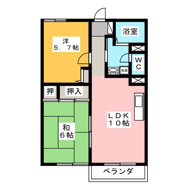 エルメゾンIII(2LDK/2階)の間取り写真