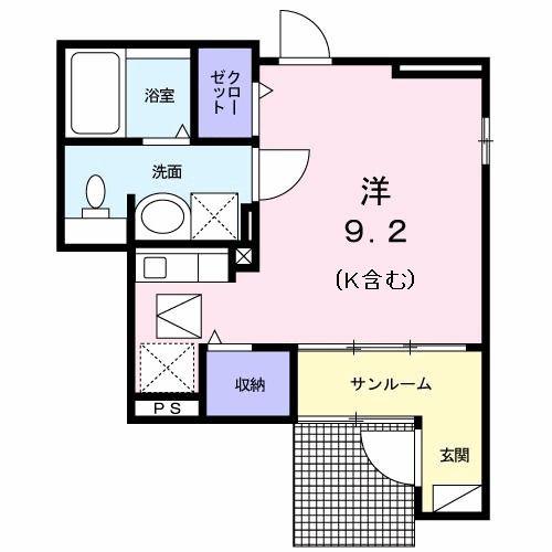 アルモニー(ワンルーム/1階)の間取り写真