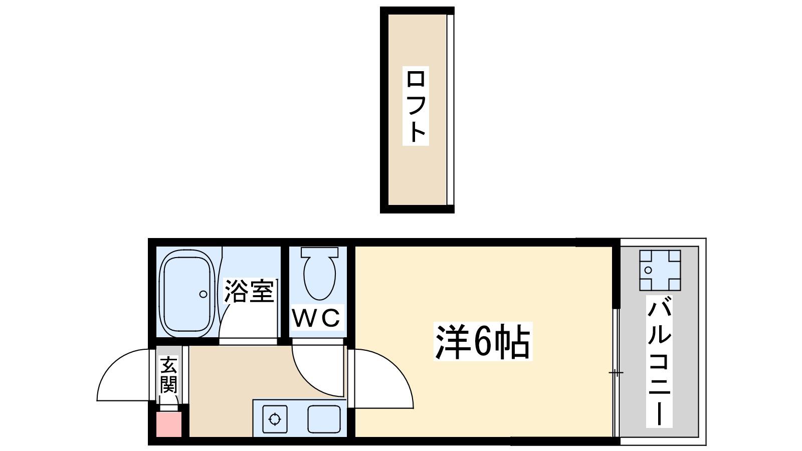 ハイマート福寿(1K/2階)の間取り写真