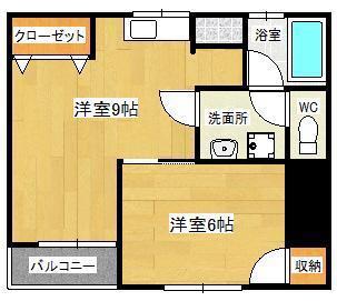 コーポ菊永(1LDK/4階)の間取り写真
