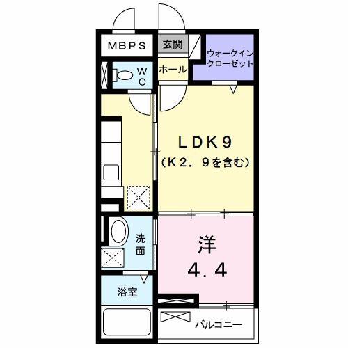 カプリコーン(1LDK/3階)の間取り写真