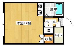 太陽マンション(ワンルーム/1階)の間取り写真