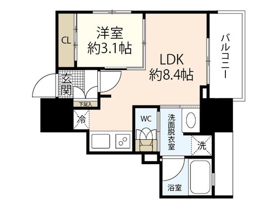 アイレスト袋町(1LDK/3階)の間取り写真