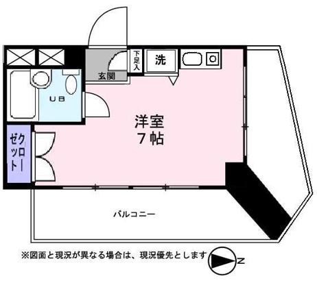 はうすまいん(ワンルーム/3階)の間取り写真