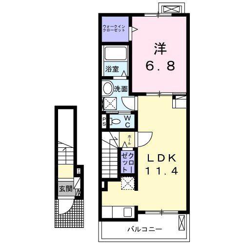 ヴィゴーレ(1LDK/2階)の間取り写真