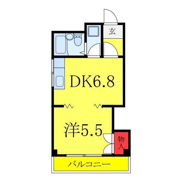 松本マンション(1DK/1階)の間取り写真