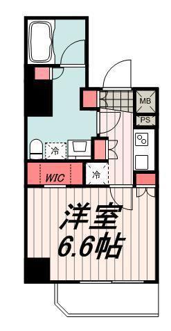 グランドルチェ門前仲町(1K/12階)の間取り写真
