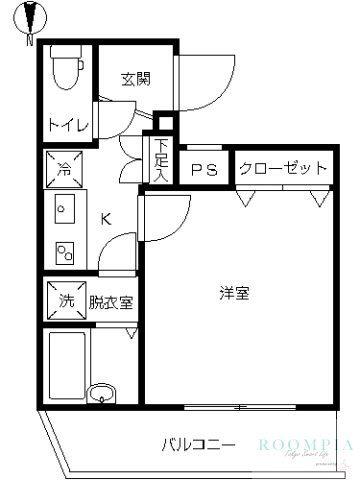スカイコート都立家政イースト(1K/3階)の間取り写真