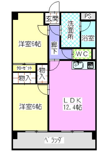 レージュソレーユ(2LDK/3階)の間取り写真