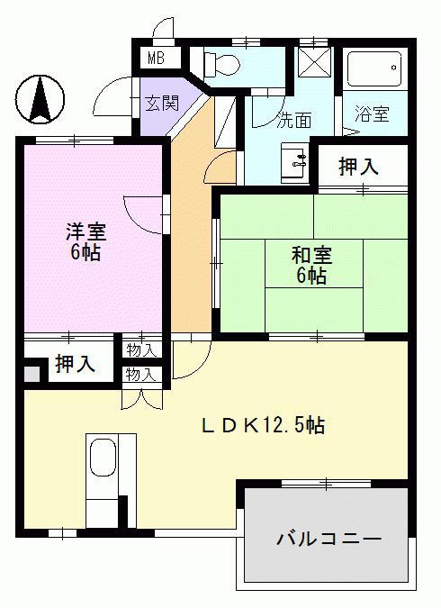 エトワールハイム(2LDK/2階)の間取り写真