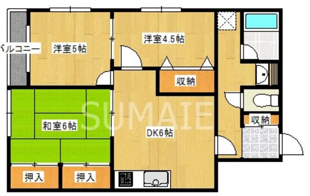 フォンティーヌ亀戸(3DK/7階)の間取り写真