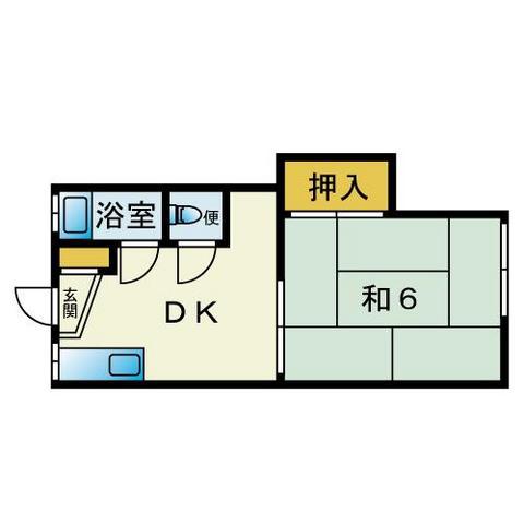 じゅんコーポ(1DK/1階)の間取り写真