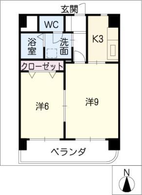MUSSE DE山王(2K/3階)の間取り写真