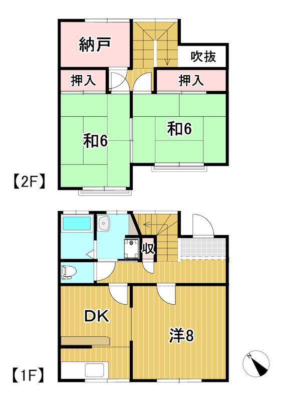 みかの原ハウス(2SLDK/1階)の間取り写真