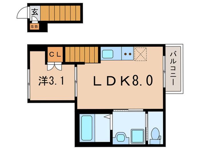 NOBILIS SENKAWA(1LDK/2階)の間取り写真