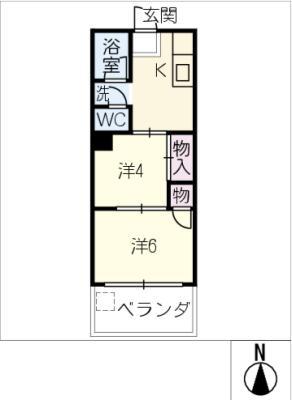 川村ビル(2K/3階)の間取り写真