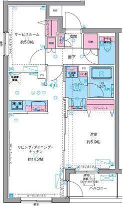 GENOVIA西高島平II(1SLDK/2階)の間取り写真