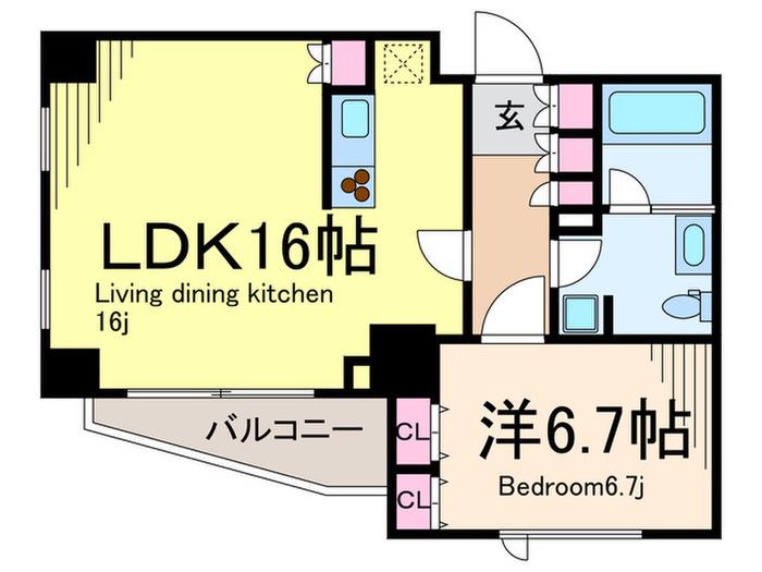 テラッツア表参道(1LDK/4階)の間取り写真
