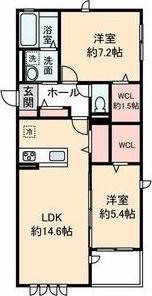 フォルストハイム平和(2LDK/2階)の間取り写真