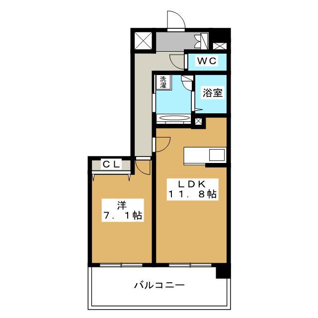VILLA D`EST OHTEA(1LDK/1階)の間取り写真